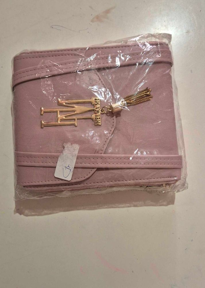 Chic Pink Wallet with Gold Accent