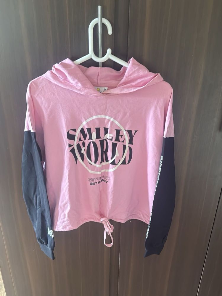 Pink Smiley World Hoodie