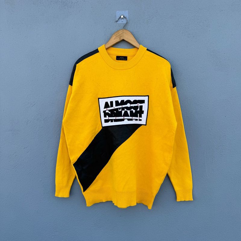 Yellow Graphic Print Sweater