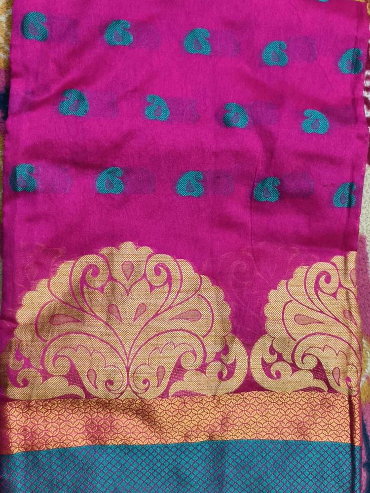 Pink &amp; Green Ethnic Saree