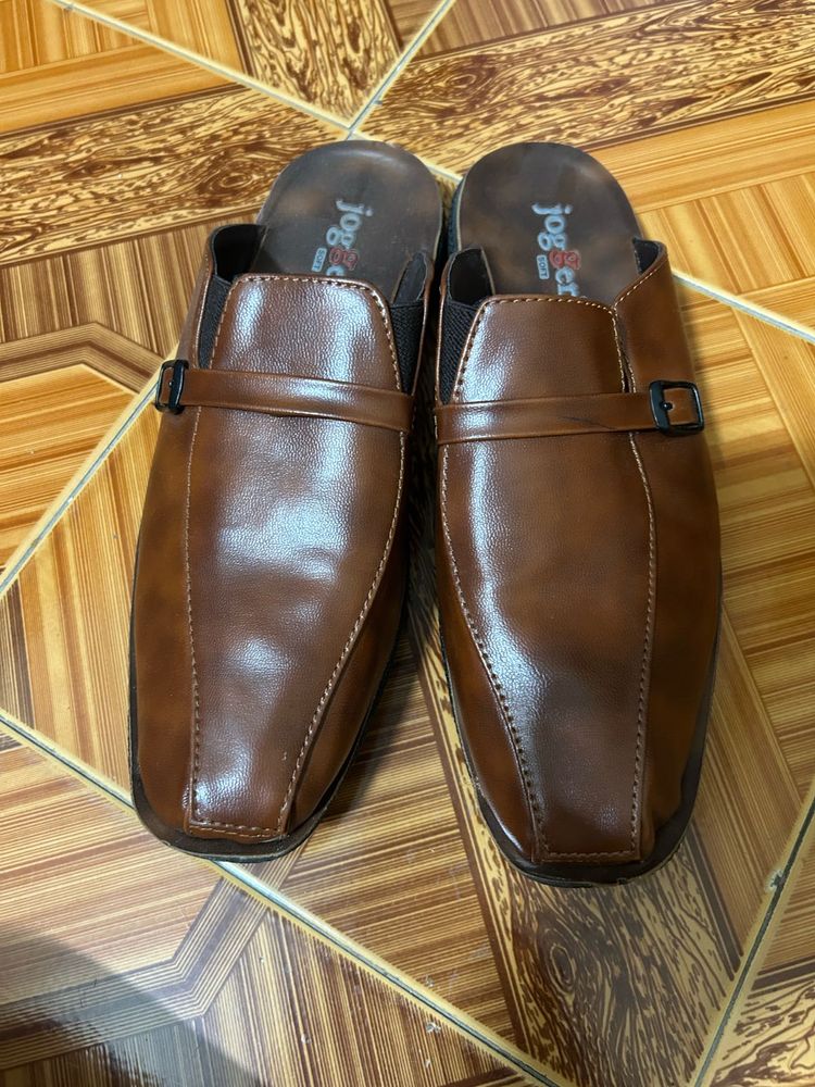 Men's Brown Leather Slip-On Shoes