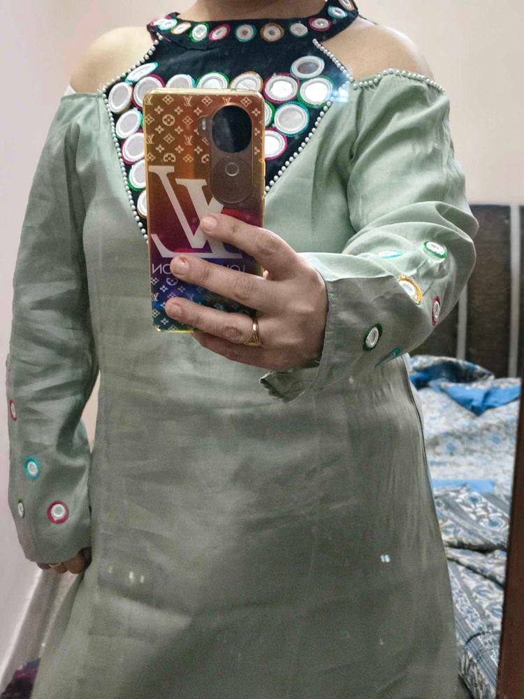 New stylish green cord set for women in XXL size