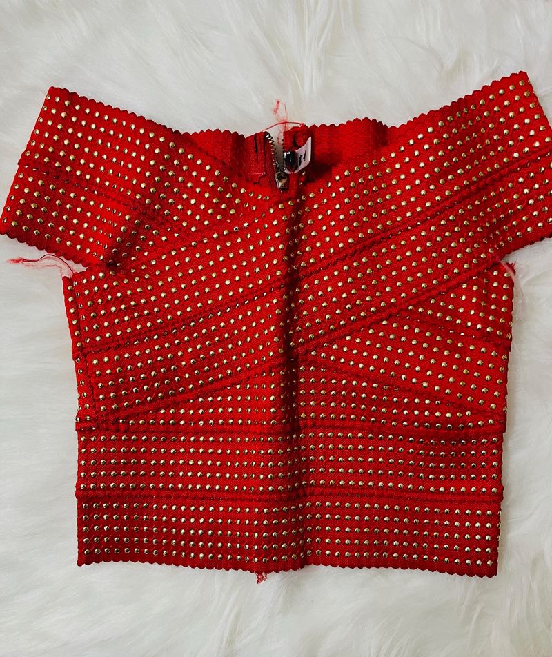 Hot Red Off Shoulder Top
