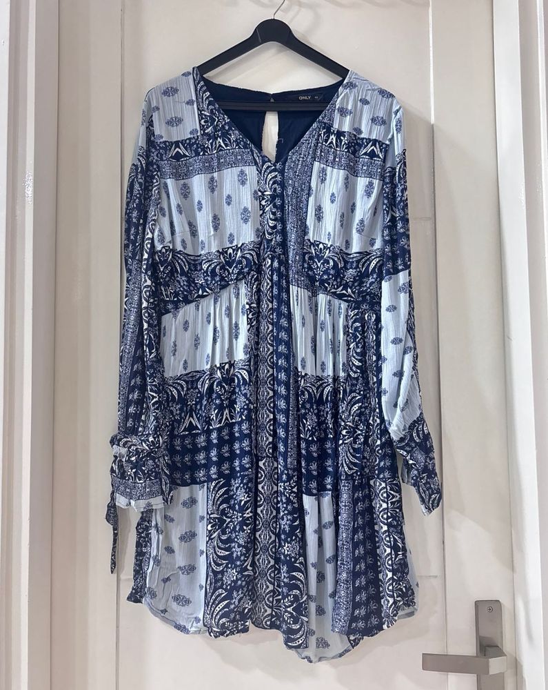 Boho Patchwork Mini Dress
