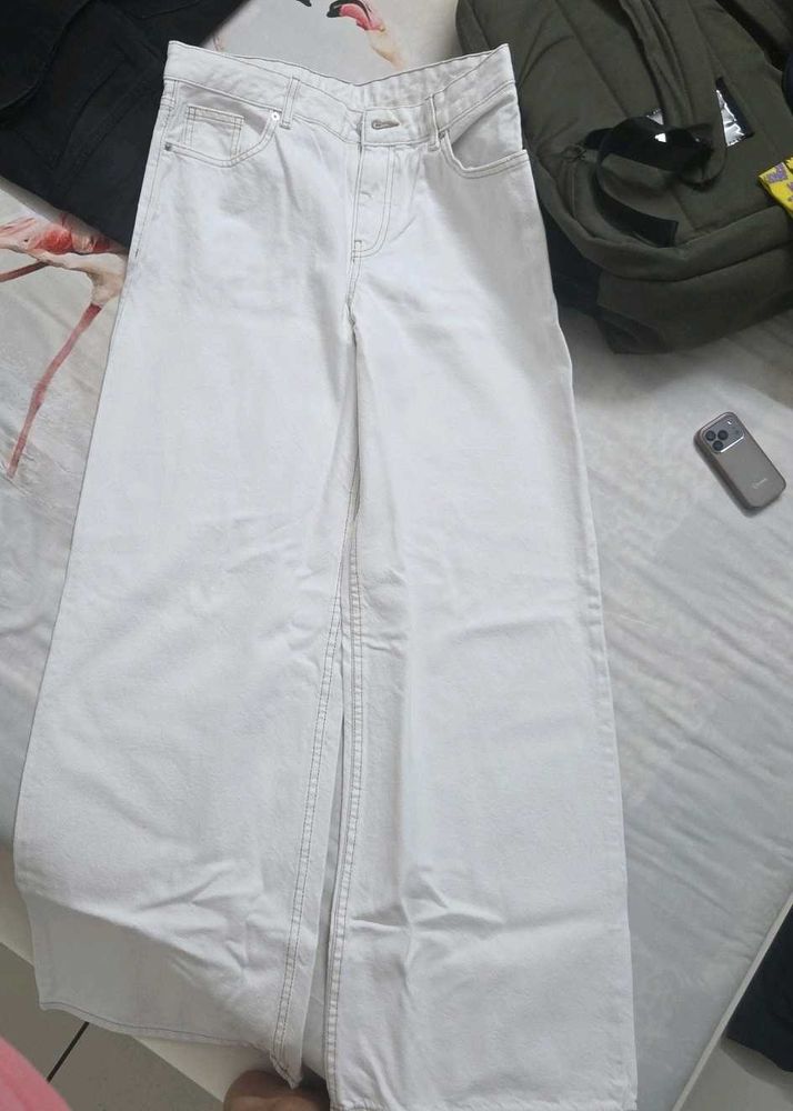 White Wide Leg Jeans