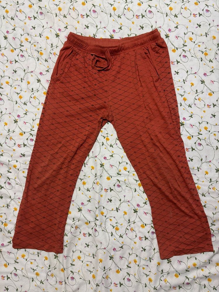 Rust Orange Printed Lounge Pants