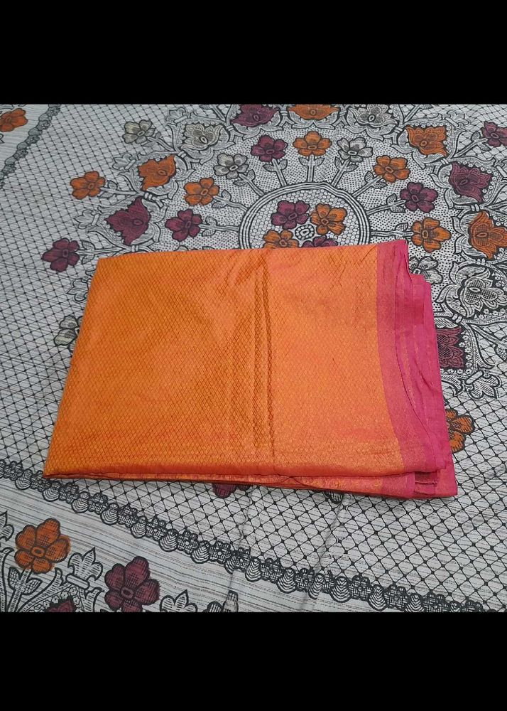 Elegant Orange Saree Combo