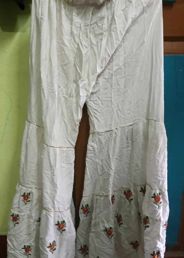 Embroidered Palazzo Pants