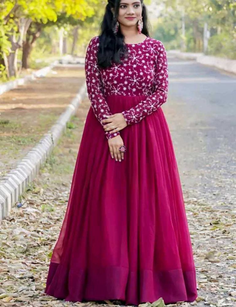 Elegant Embroidered Anarkali Gown