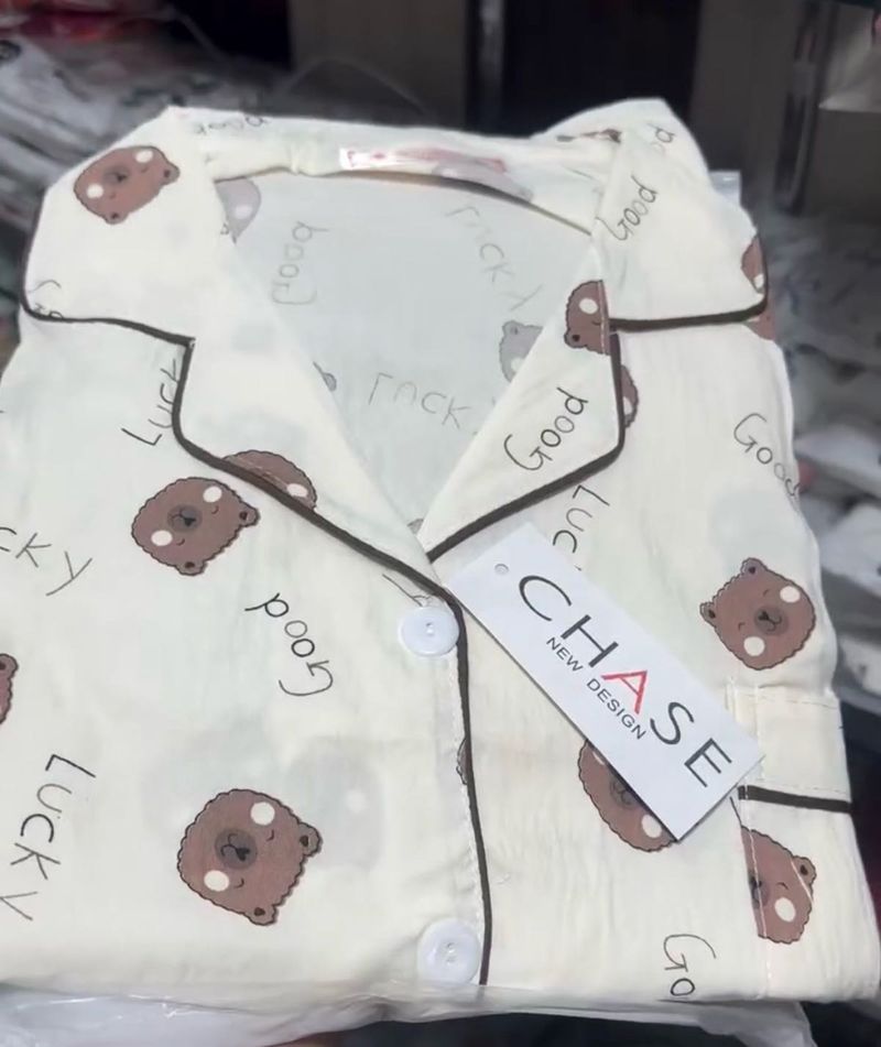 Cute Bear Print Pajama Set