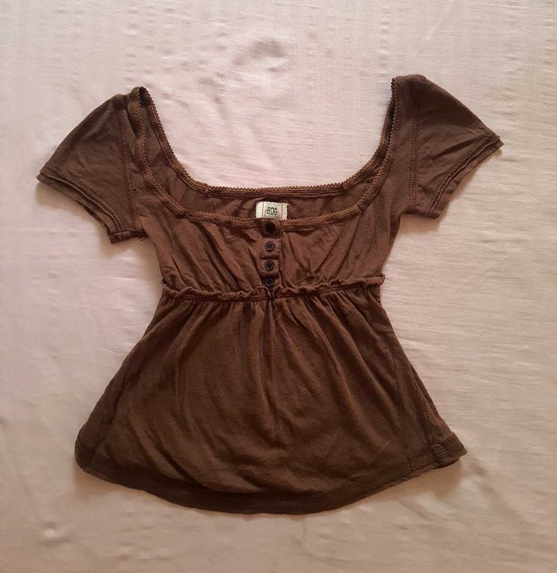 BDG thrifted Brown Babydoll Top