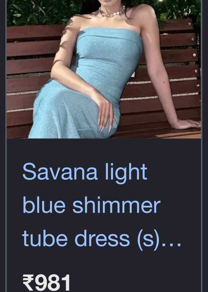 Savana Light Blue Shimmer Tube Dress
