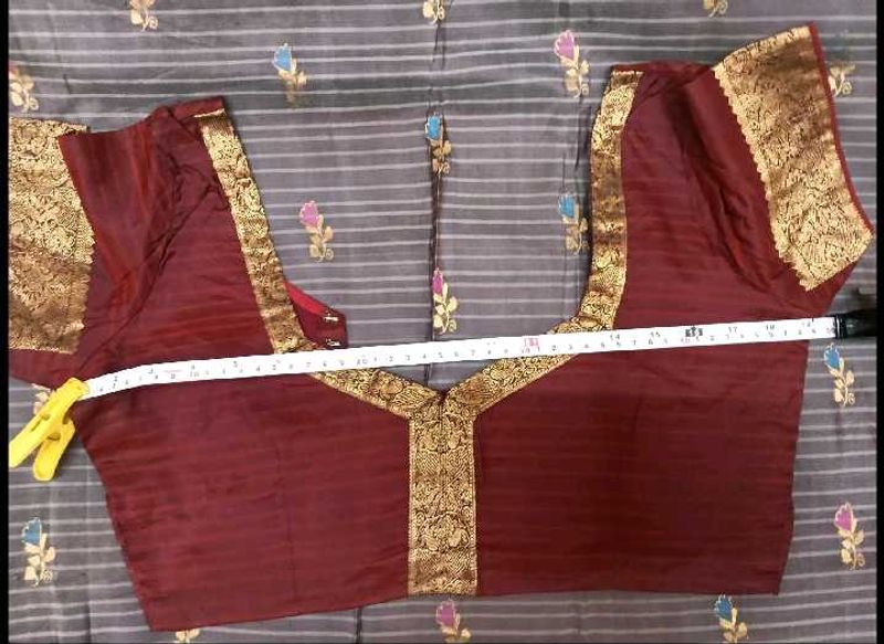 GentlyUsed Maroon Designer Blouse - 36" Bust Size