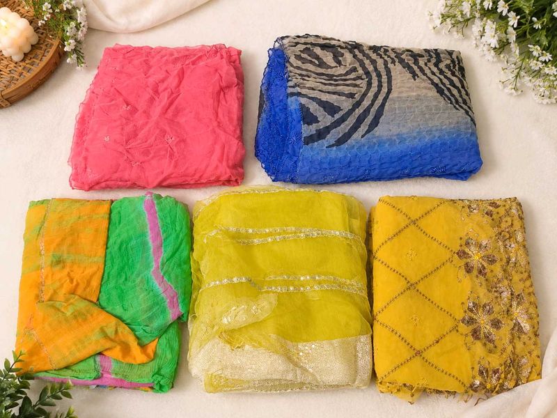 Vibrant Silk Dupattas - 150 per piece