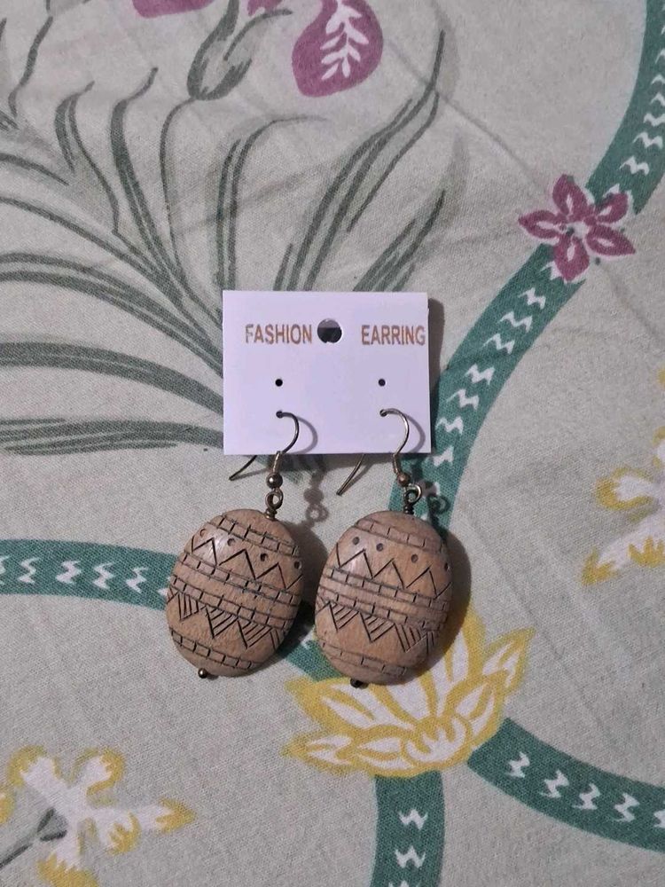Boho Tribal Pattern Oval Earrings