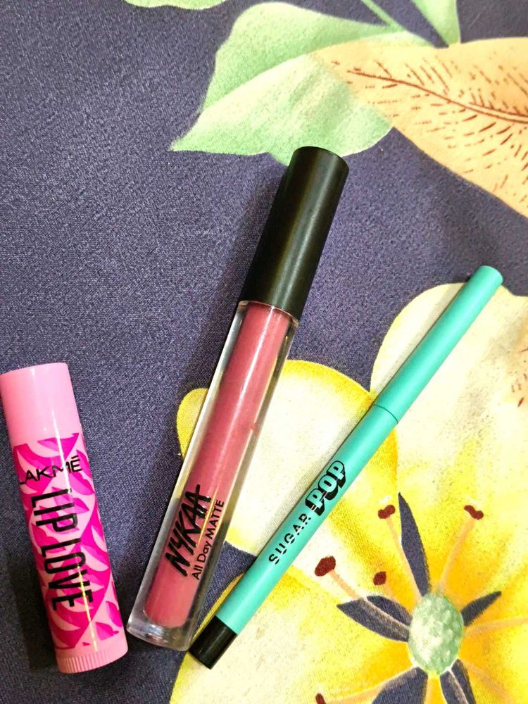 Nykaa Matte Liquid Lipstick &amp; Sugar Pop Kajal