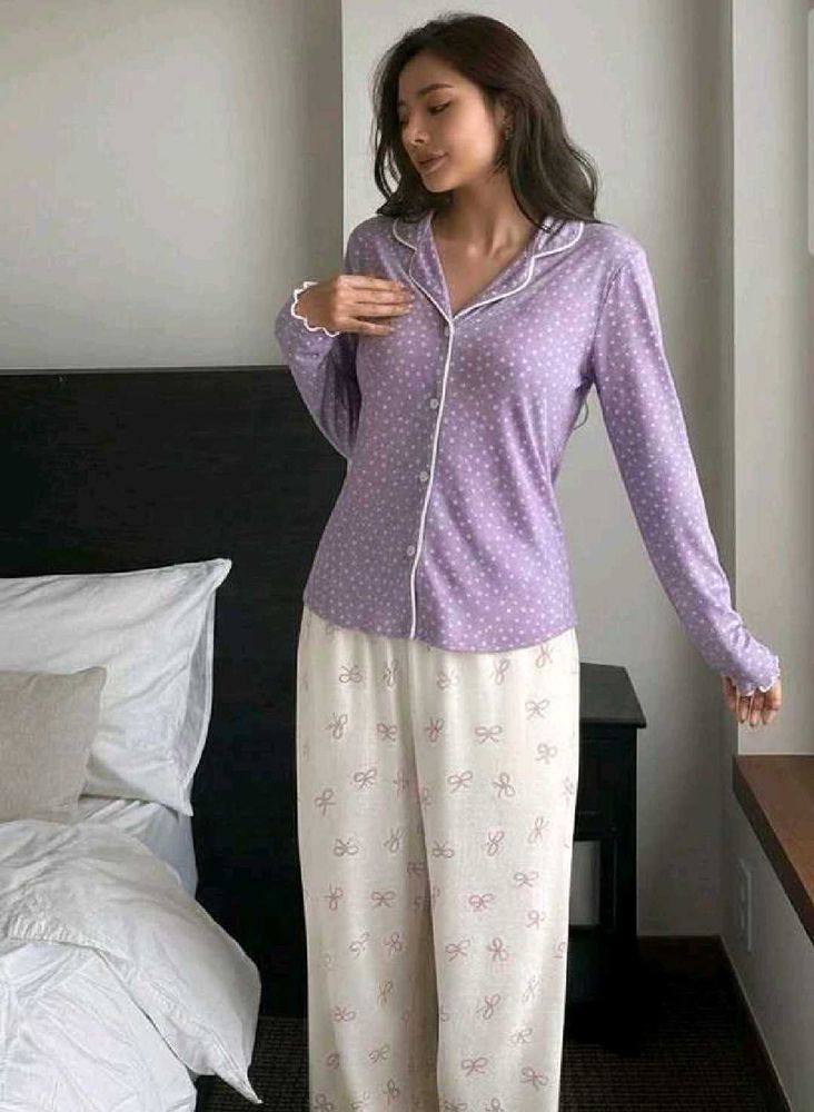 Warm Korean Lilac Sleep Shirt 💜