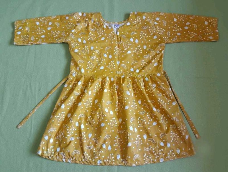 Cute Mustard Yellow Floral Dress
