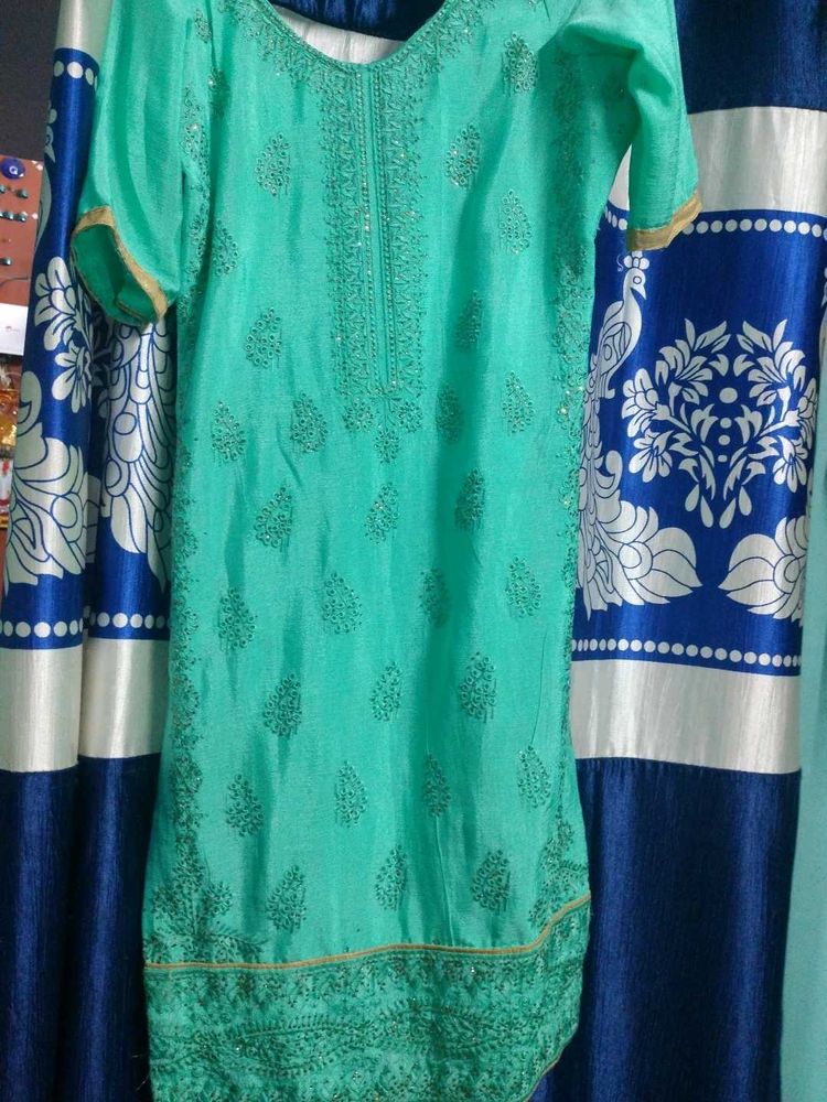 Embellished Aqua Kurta