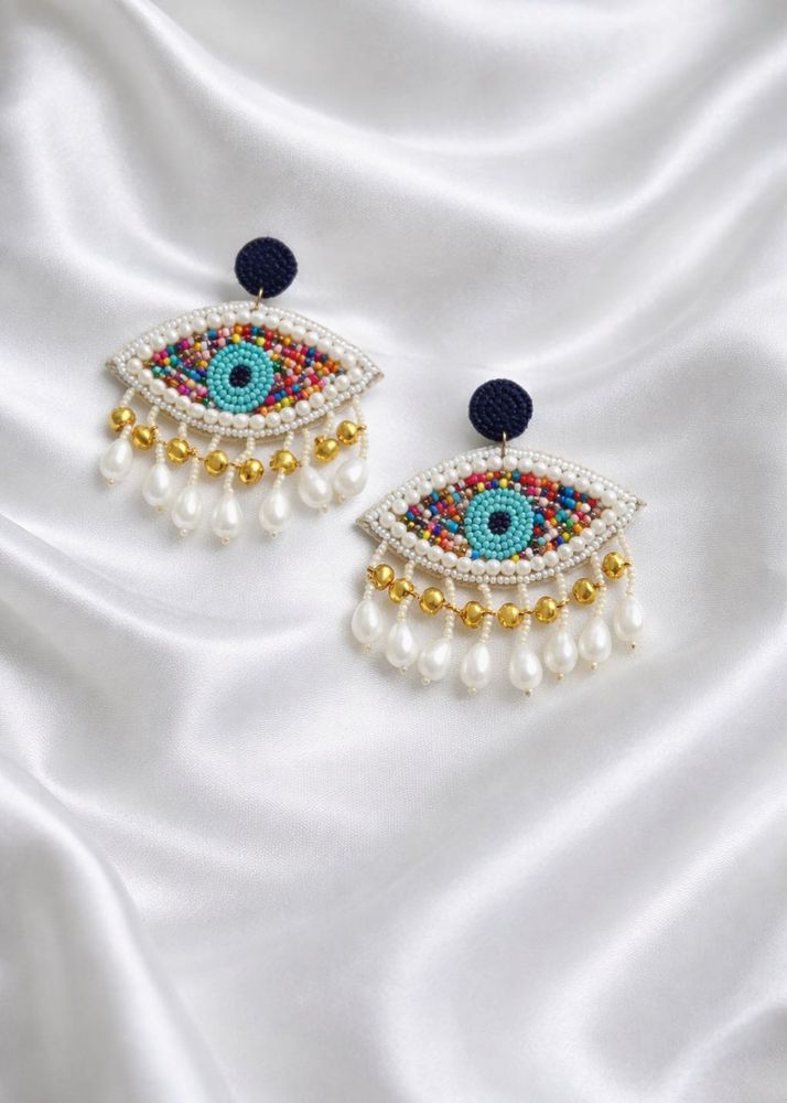Evil Eye Beaded Dangle Earrings