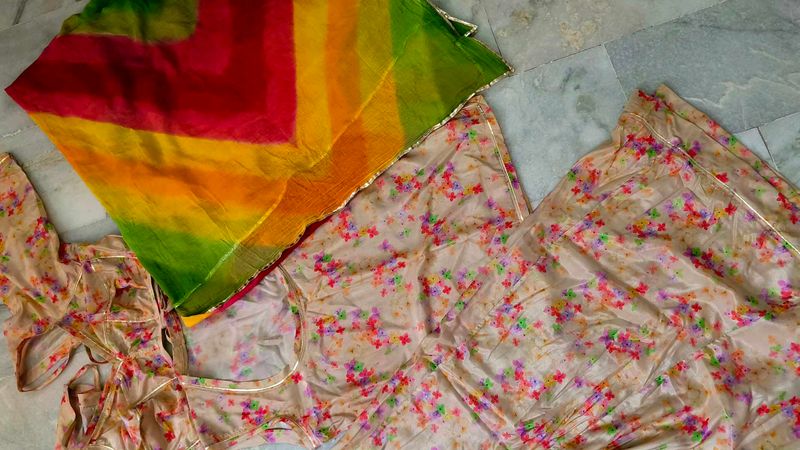 #Vibrant Floral Print राजपूती ड्रेस