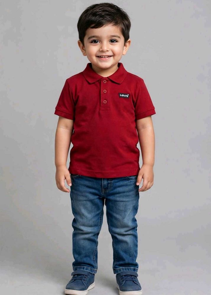 (Imported) Levi’s Kids Classic Red Polo Tshirt