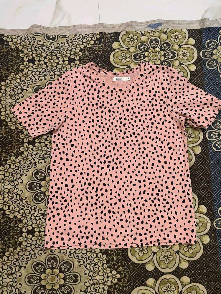 Y2K Pink Leopard Print T-Shirt