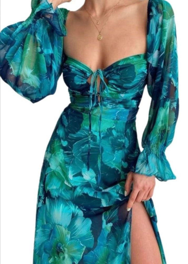 Boho Floral Print Maxi Dress