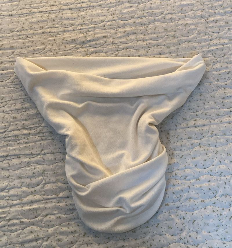 Cream Ruched Bandeau Top