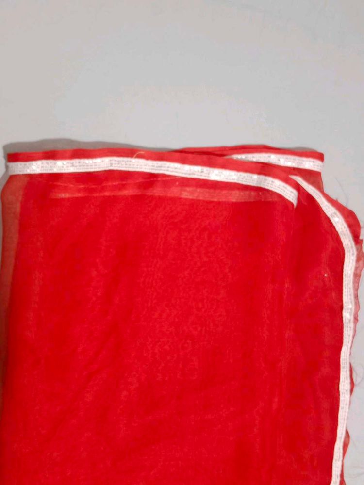 Red Net Dupatta