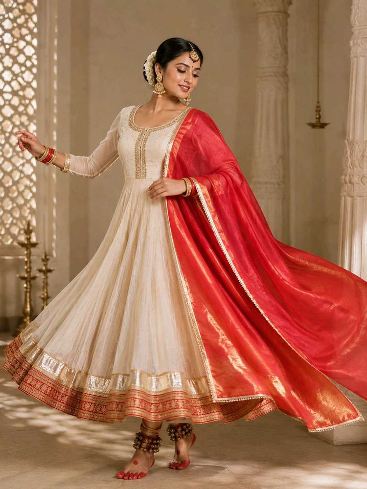 Elegant golden red dupatta