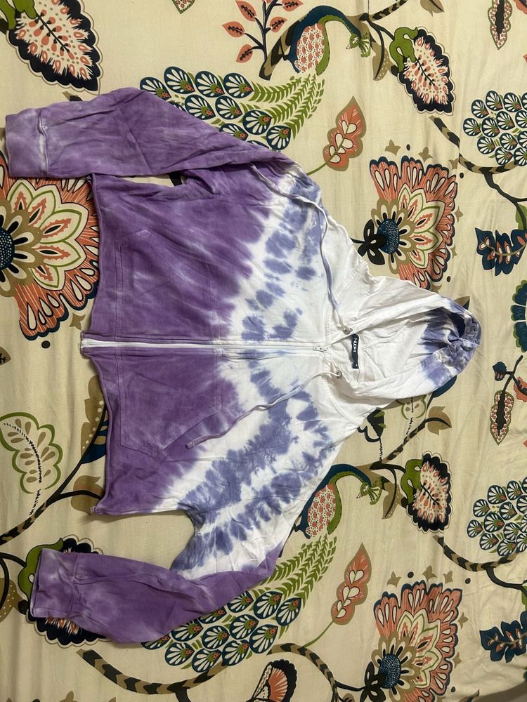 Nuon by Westside Purple Tie-Dye Zip-Up Hoodie