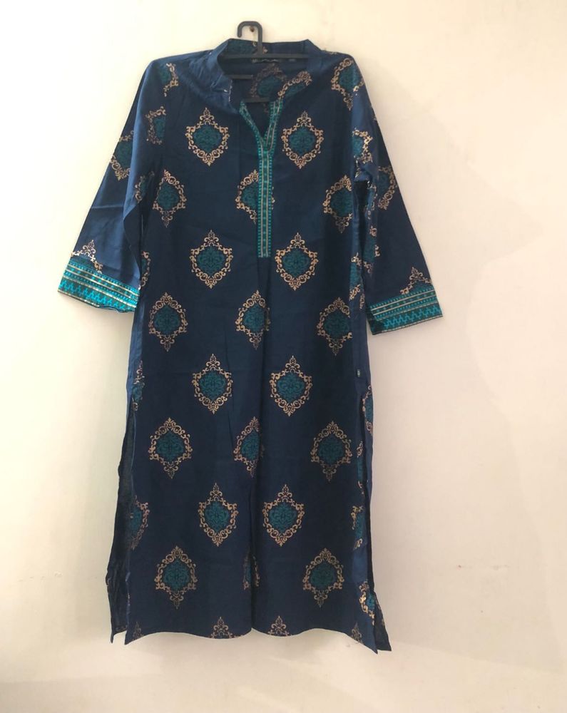 Gold-blue Kurta