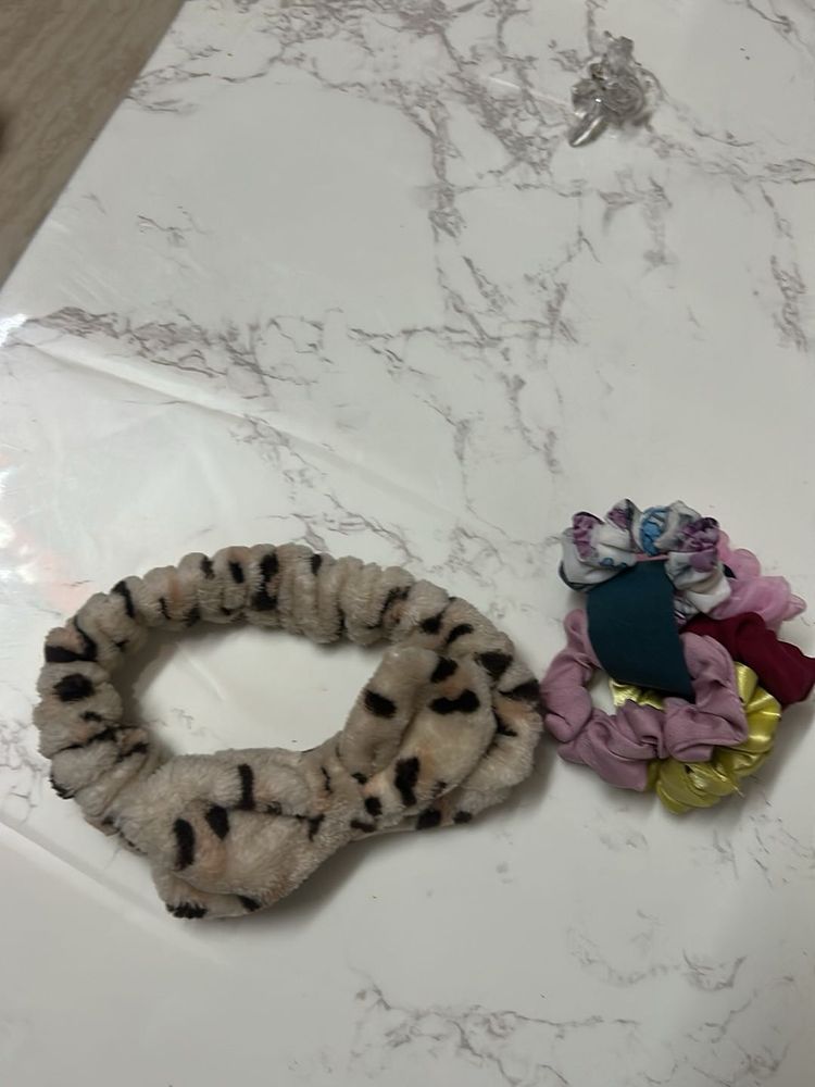 Fuzzy Headband &amp; Scrunchie Set