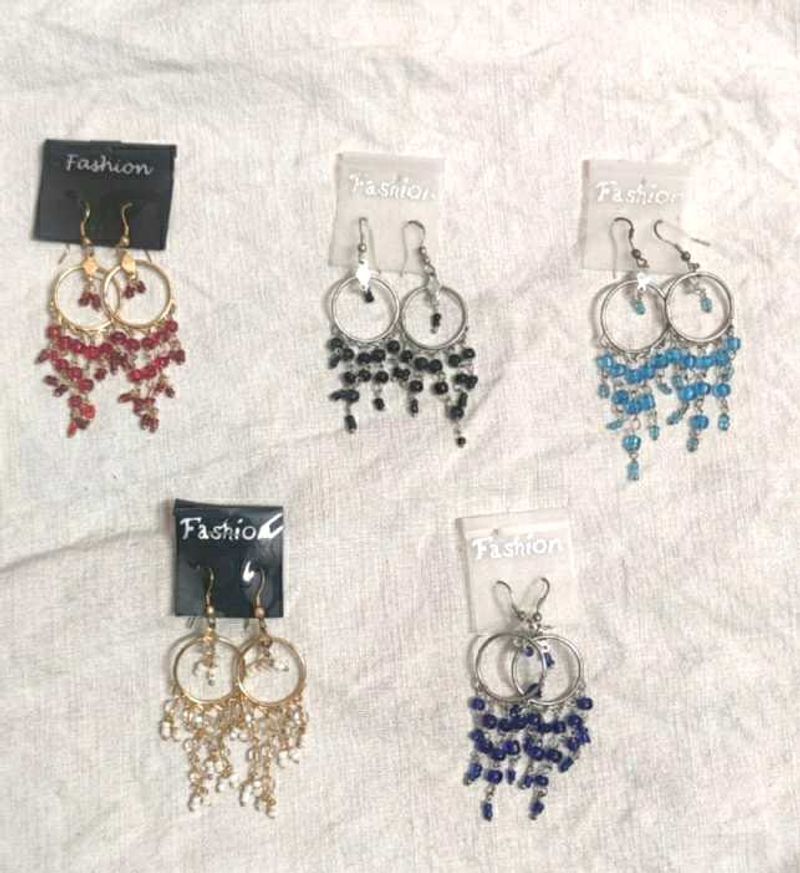 Boho Dangle Earrings - Set of 5
