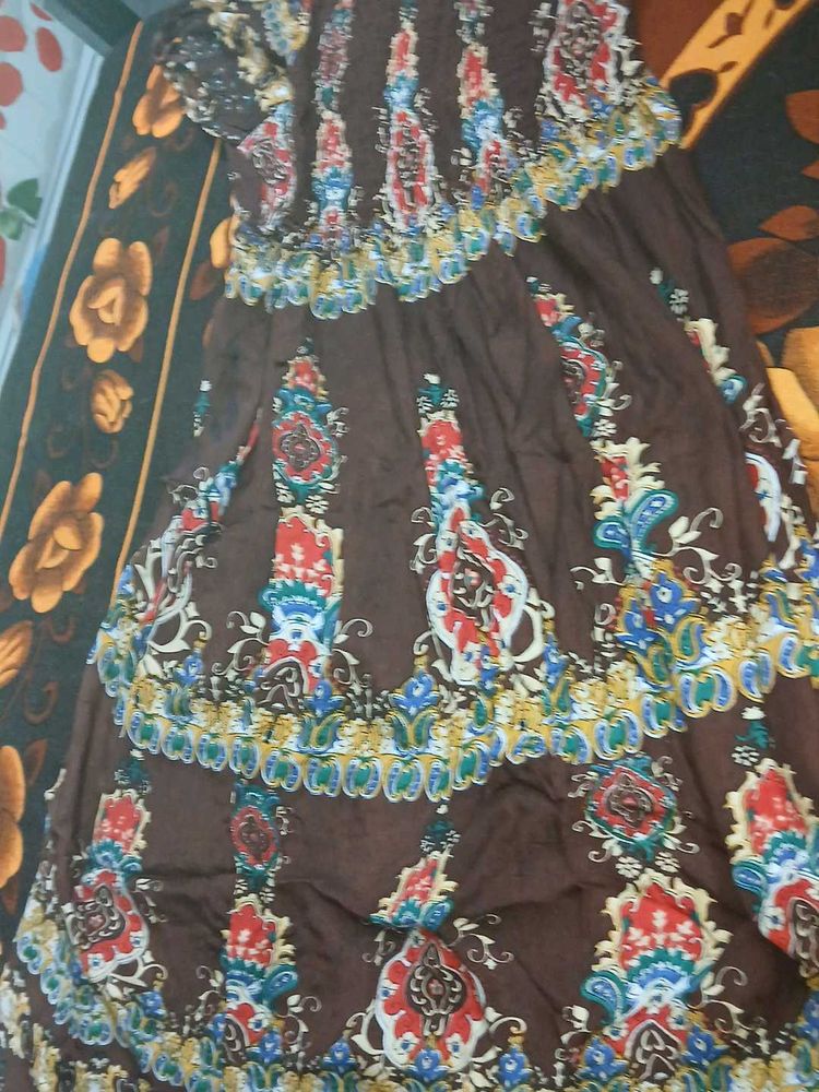 Boho Chic Brown Maxi Dress