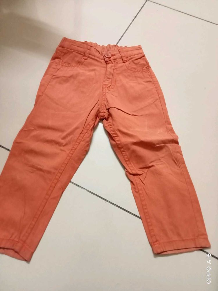 Orange Casual Pants for Kids