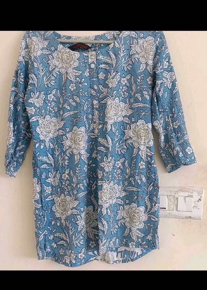 Floral Print Tunic Short Kurti