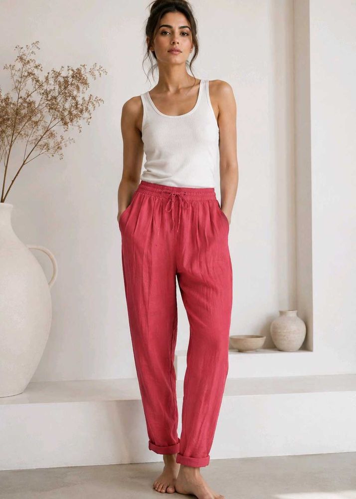 ❤ Authentic ZARA Red Drawstring Trousers