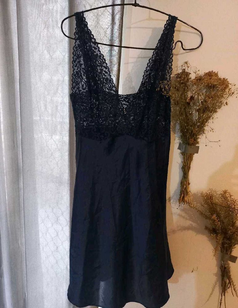 lacey satin dress
