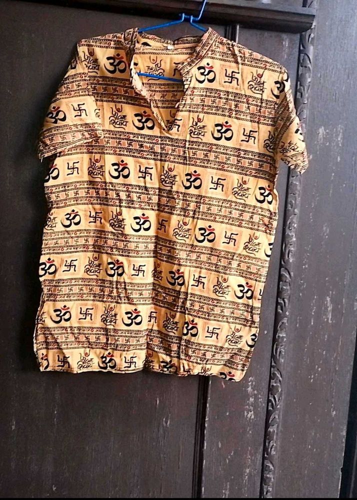 Men's Om Print Kurta