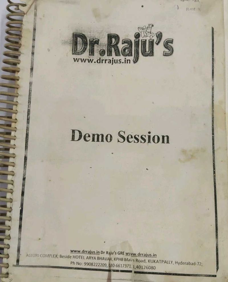 Dr. Raju's Demo Session Notes GRE