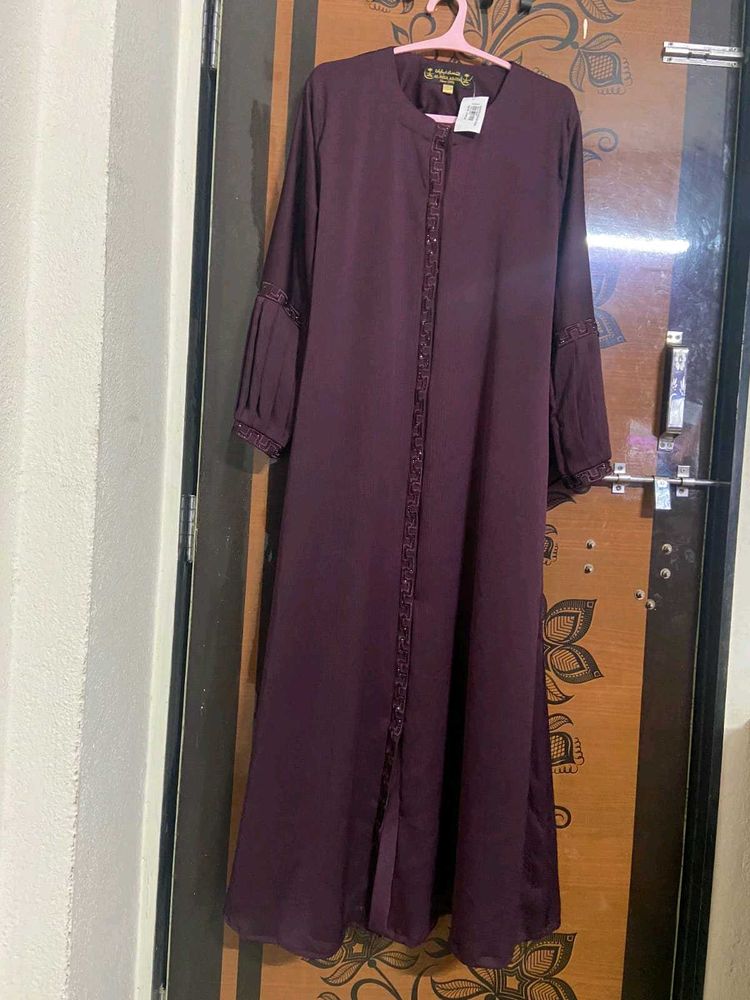 Elegant Maroon Abaya Dress