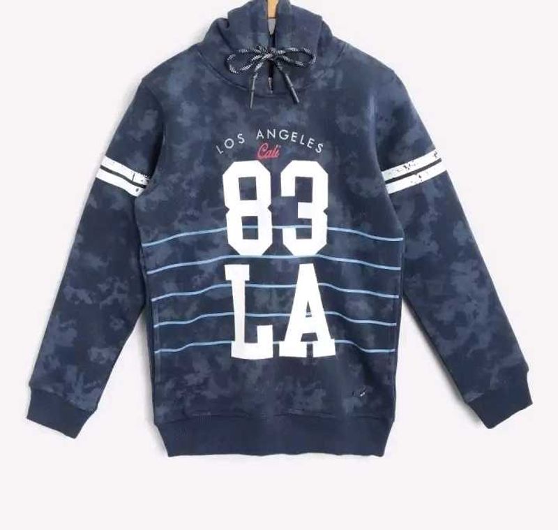 Navy Blue Hooded Sweatshirt