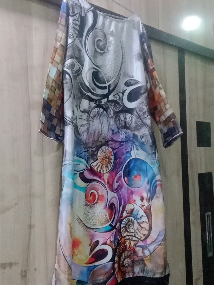 Black Digital Printed Lace Kurta.... 🖤🖤🖤🖤