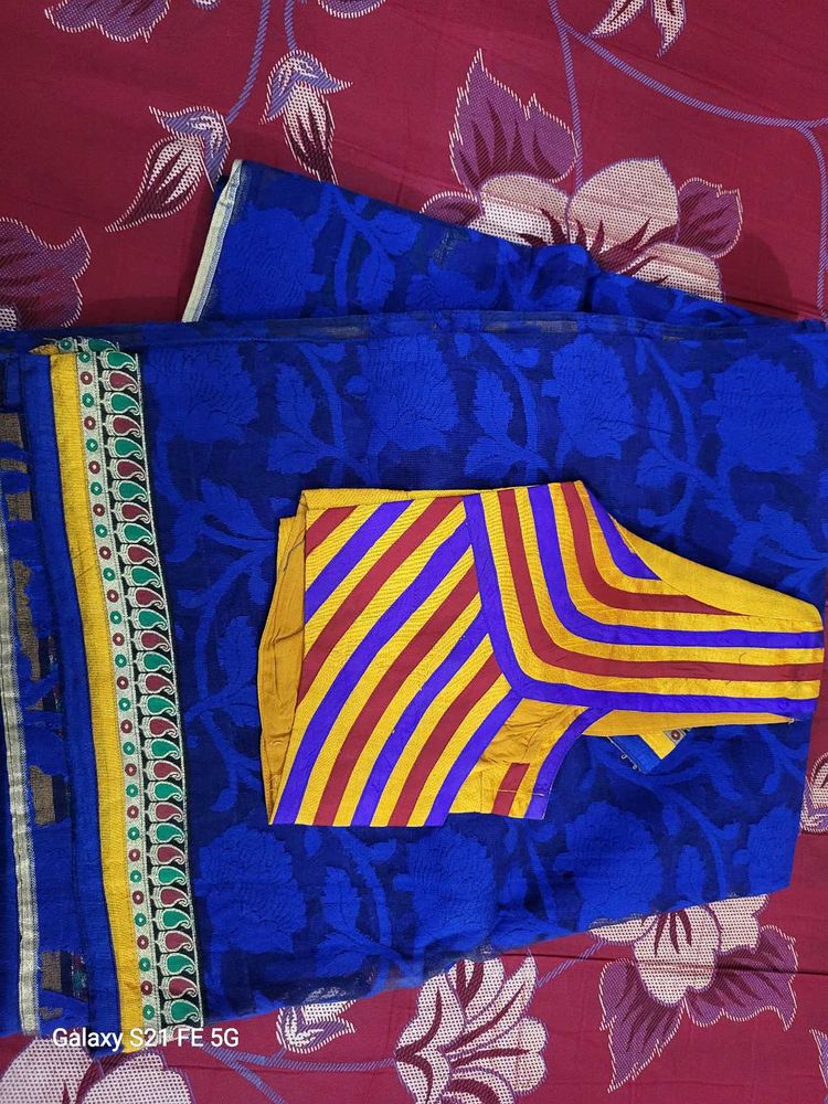 Blue Colour Chanderi Saree
