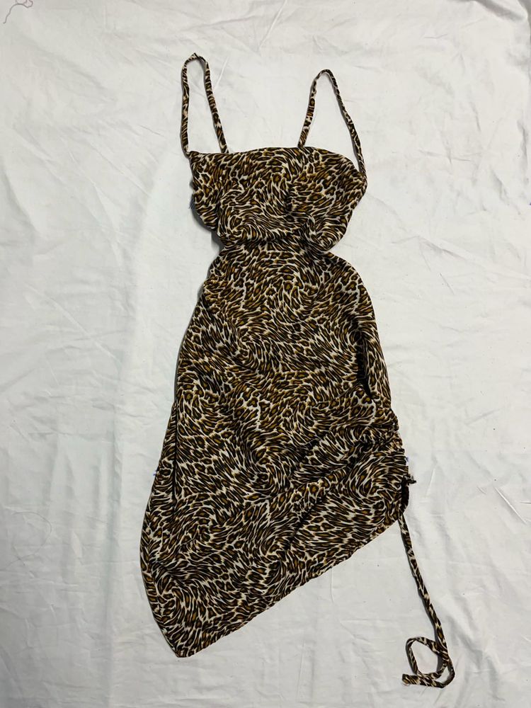 cheetah print backless dress