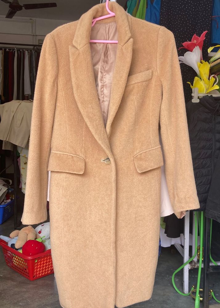 Classic Camel Wool Blend Coat