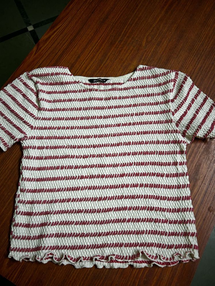 Striped Smocked Top