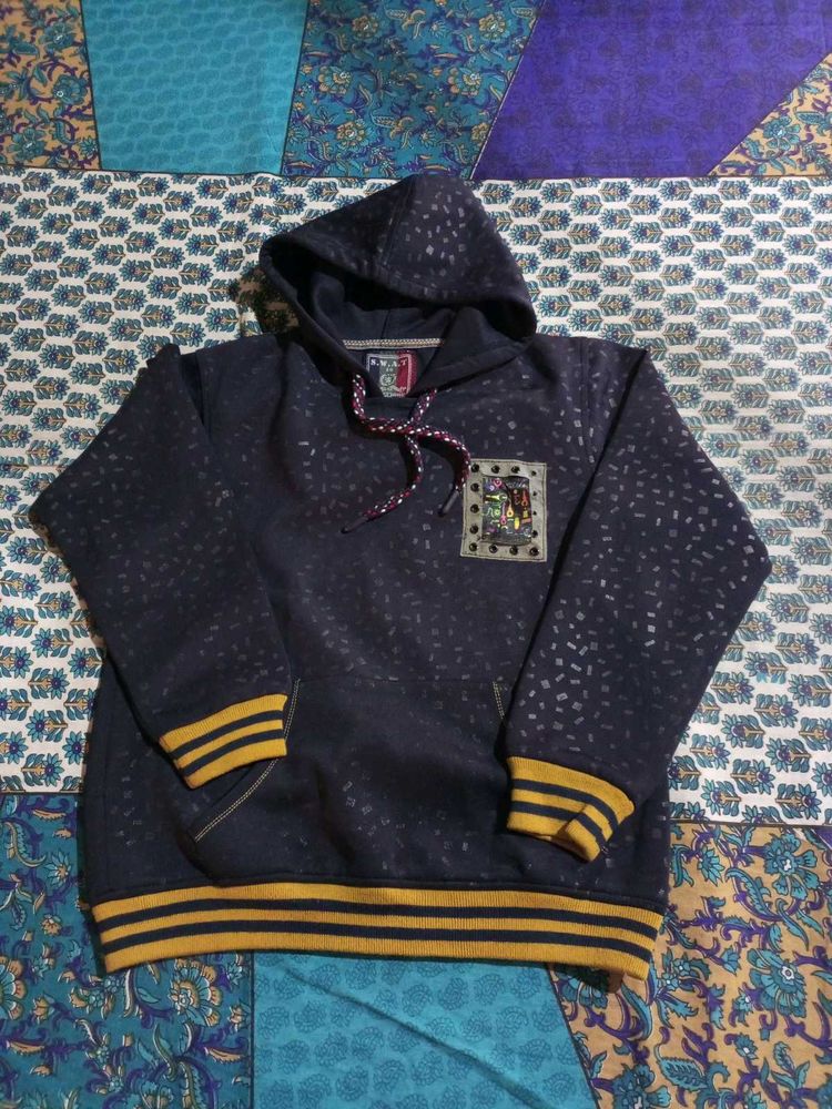 Men's Navy Hooded Sweatshirt
